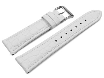 White Leather Festina Watch Band for F16515, with Crocodile Grain