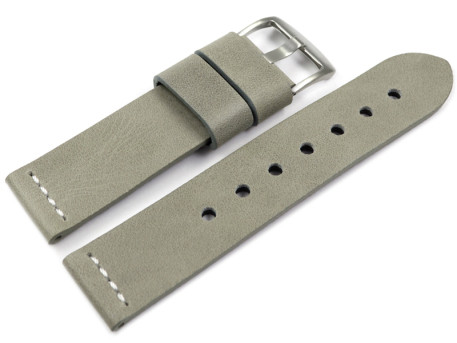 Watch strap - Genuine saddle leather - Ranger - gray 18mm...