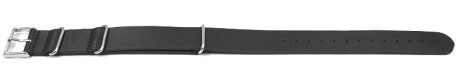 Watch strap - Nato - genuine leather - black 22mm