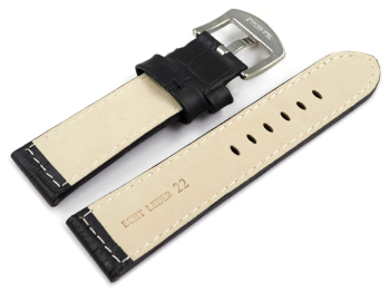 Watch strap - genuine leather - croco - black - 22mm 24 mm