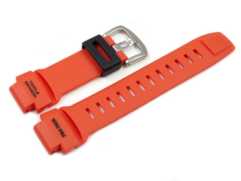 Genuine Casio Orange Rubber Watch Strap for PRW 3500Y 4 PRW 3500Y