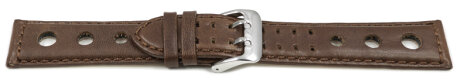 Watch strap - Genuine leather - perforated - Vegetable tanned - brown - Model BIO