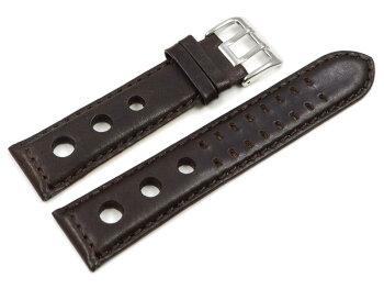 Watch strap - Genuine leather - perforated - Vegetable...