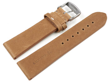 Watch strap - Berlin - Genuine leather - Soft Vintage - light brown 20mm Steel