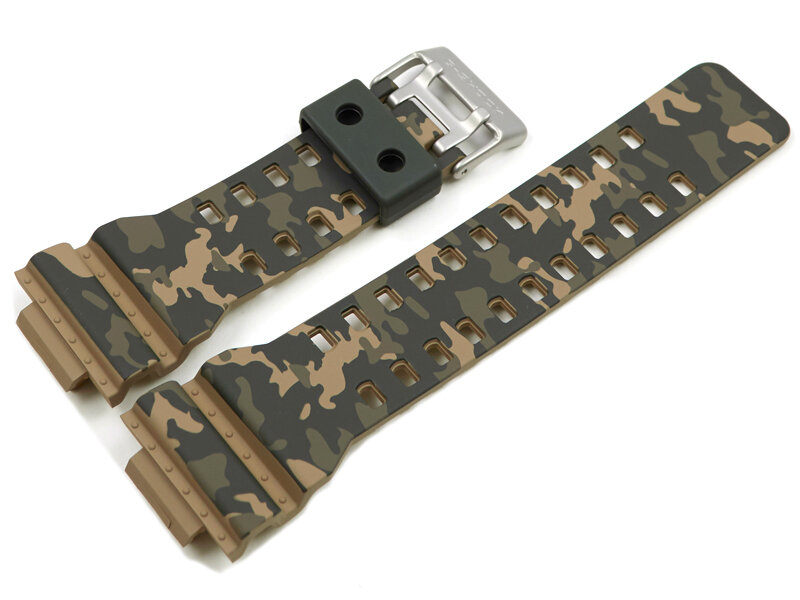 Casio Replacement Green Camouflage Resin Watch Strap GA-100CM-5 GD-120CM-5  GA-100CM GD-120CM