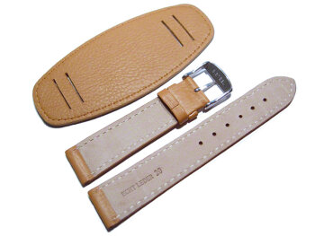 Watch band - Genuine grained leather - with Pad - brown