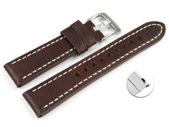 Brown Leather Quick release Watch Strap Miami without padding 24mm 26mm