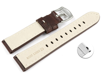 Brown Leather Quick release Watch Strap Miami without padding 24mm 26mm