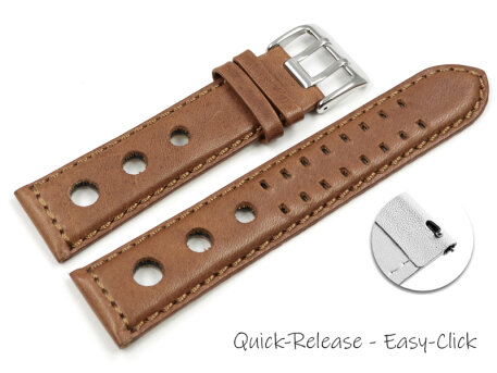 Quick release Watch Strap Genuine leather perforated...