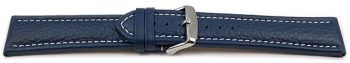 Quick release Watch Strap Genuine grained leather blue wN 18mm 20mm 22mm 24mm