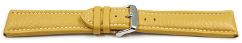 Quick release Watch Strap Genuine grained leather yellow wN 18mm 20mm 22mm 24mm