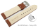 Quick release Watch Strap Genuine grained leather light brown wN 18mm 20mm 22mm 24mm