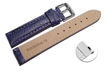 Quick release Watch Strap Genuine Shark leather dark blue