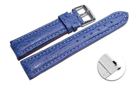 Quick release Watch Strap Genuine Shark leather light blue