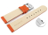 Watch band Genuine leather smooth perforated orange 18mm 20mm 22mm 24mm