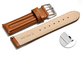 Quick release Watch Strap Genuine leather smooth light brown 18mm 20mm 22mm