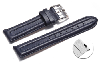 Quick release Watch Strap Genuine leather smooth dark blue 18mm 20mm 22mm