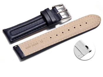 Quick release Watch Strap Genuine leather smooth dark...