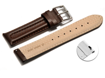 Quick release Watch Strap Genuine leather smooth dark...