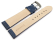 Watch strap Genuine grained leather blue with white stitching 18mm 20mm 22mm 24mm