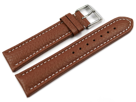 Watch strap Genuine grained leather light brown wN 18mm...