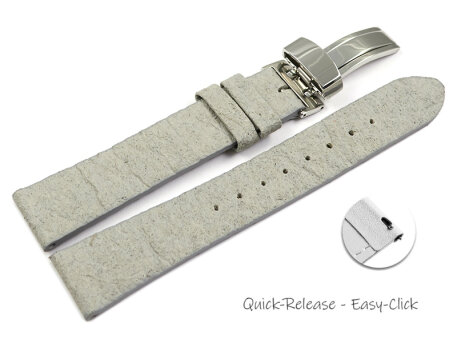 Grey Vegan Quick Release Pineapple Watch Strap Foldover...