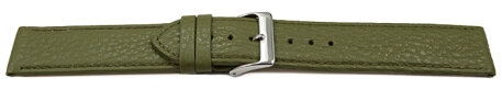 Quick release Watch strap soft leather grained olive 12mm 14mm 16mm 18mm 20mm 22mm