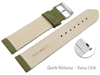 Quick release Watch strap soft leather grained olive 12mm 14mm 16mm 18mm 20mm 22mm