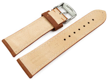 Watch strap very soft leather padded retro look light brown 14mm - 24mm