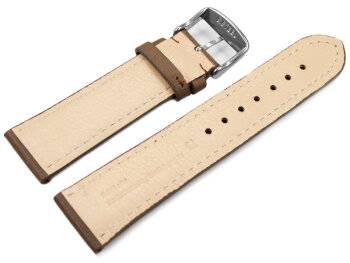 Watch strap very soft leather padded retro look Tobacco 14mm - 24mm