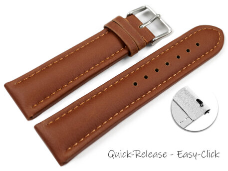 Light Brown Vegan Grain Quick release Watch Strap padded...