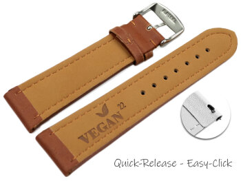 Light Brown Vegan Grain Quick release Watch Strap padded...