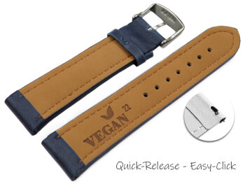 Blue Vegan Grain Quick release Watch Strap padded 18mm...