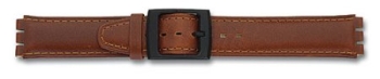 Watch band - Leather - for Swatch - brown - 19 mm