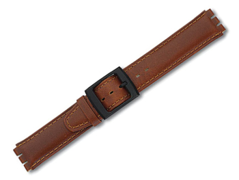 Watch band - Leather - for Swatch - brown - 19 mm