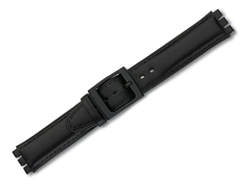 Watch band – Leather – for Swatch– black – 19 mm