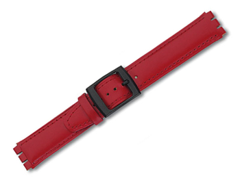 Watch band - Leather - for Swatch - red - 19 mm