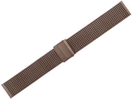 Milanaise watch bracelet brown in polished stainless...