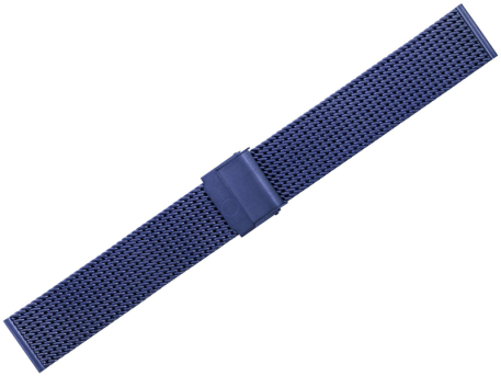 Milanaise watch bracelet blue in polished stainless steel...