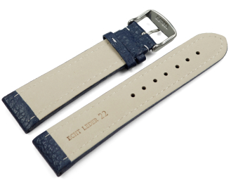 Watch strap genuine leather padded grained dark blue with white stitching 18mm 20mm 22mm 24mm 26mm 28mm