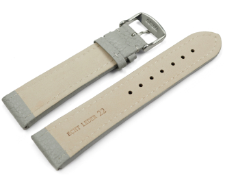 Watch strap genuine leather padded grained light gray...