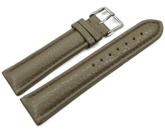 Watch strap genuine leather padded grained Taupe 18mm...