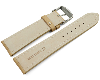 Watch strap strong padded croco print beige 18mm 20mm 22mm 24mm