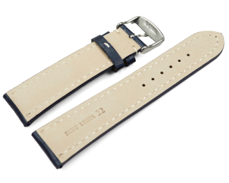 Watch strap strong padded croco print navy blue 18mm 20mm...