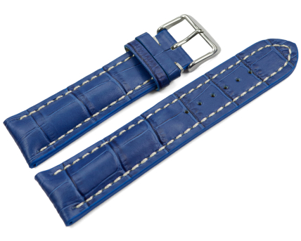 Watch strap strong padded croco print blue 18mm 20mm 22mm...