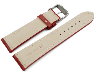 Watch strap strong padded croco print red 18mm 20mm 22mm 24mm