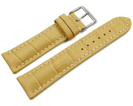 Watch strap strong padded croco print yellow 18mm 20mm...