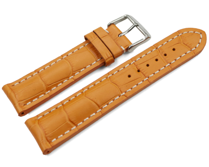 Watch strap strong padded croco print orange 18mm 20mm...