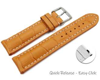 Watch band strong padded croco print orange 18mm 20mm 22mm 24mm