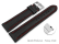 Quick release Watch Strap grained leather black red stitching 18mm 20mm 22mm 24mm 26mm